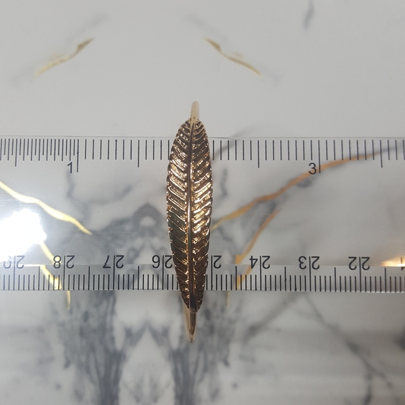 Gold Tone Leaf Cuff Bracelet - Picture 4 of 4